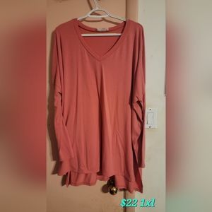 Zenana Desert Rose Rayon Side Slit High Low 1X